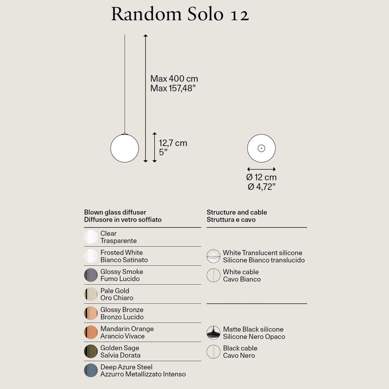 Random Solo 12 Glas Leuchte von Lodes