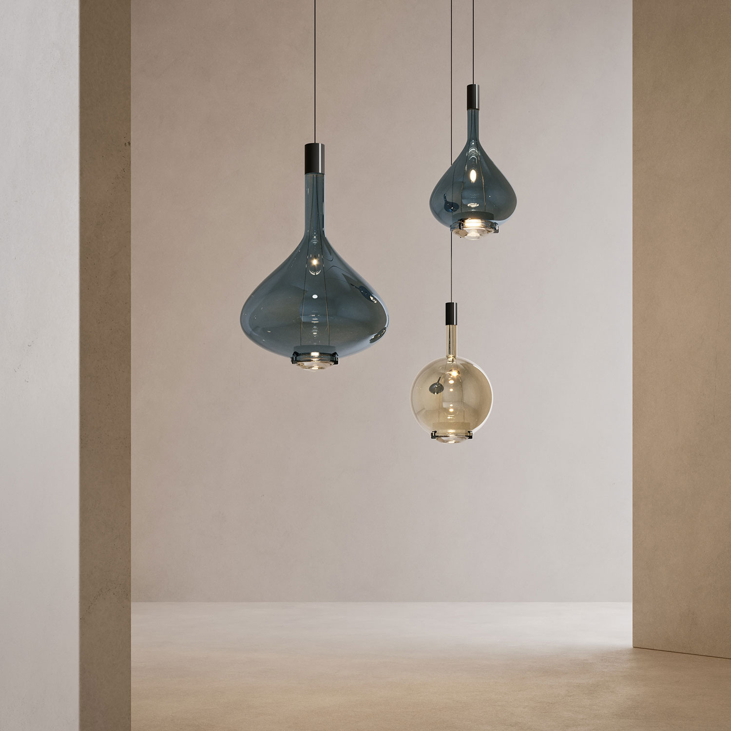 Sky-Fall Medium LED Glasleuchte von Lodes