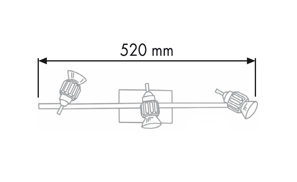 PL 5783-3 Carrara Decken-/Wandleuchte Spot, Aluminium