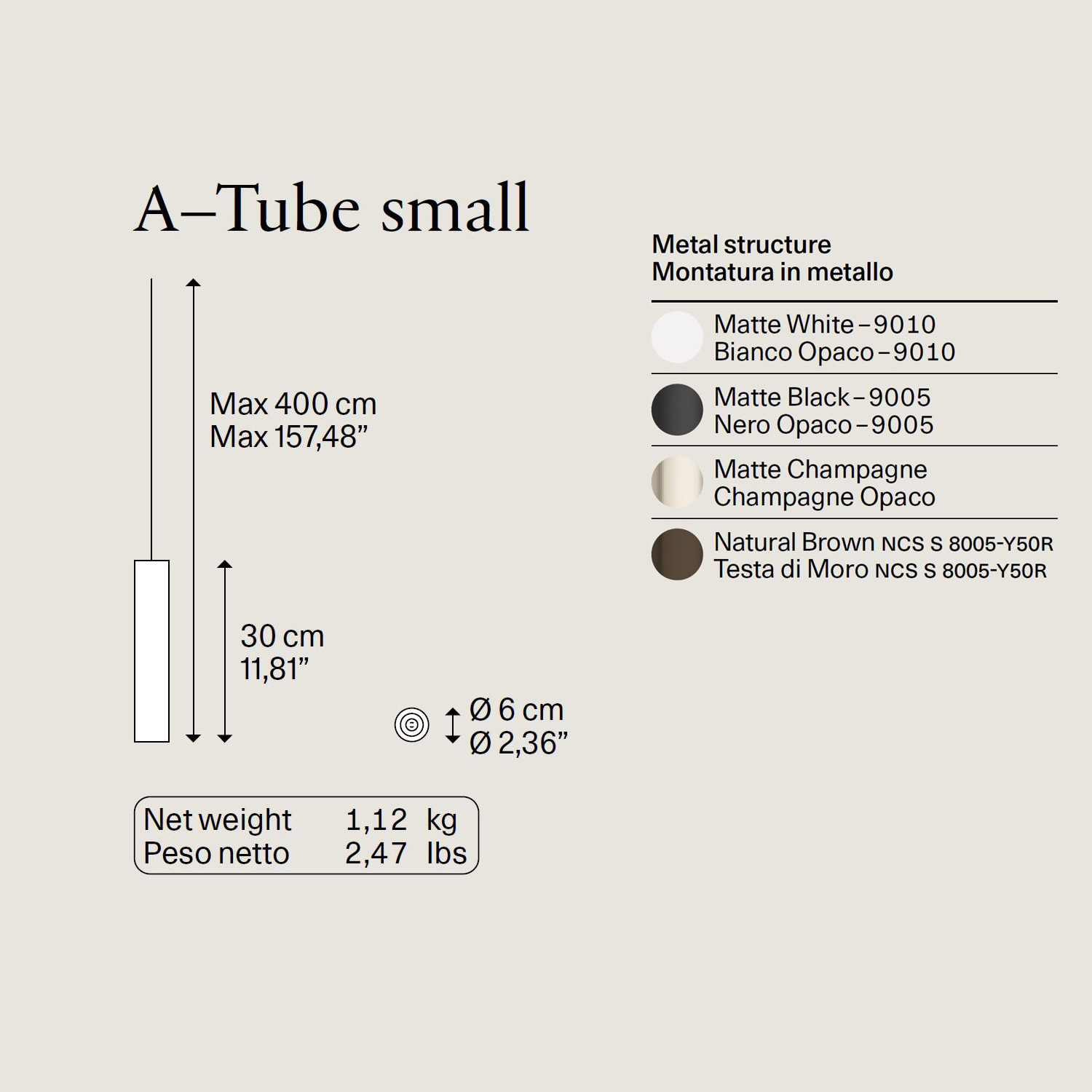 A-Tube Small Pendelleuchte von Lodes