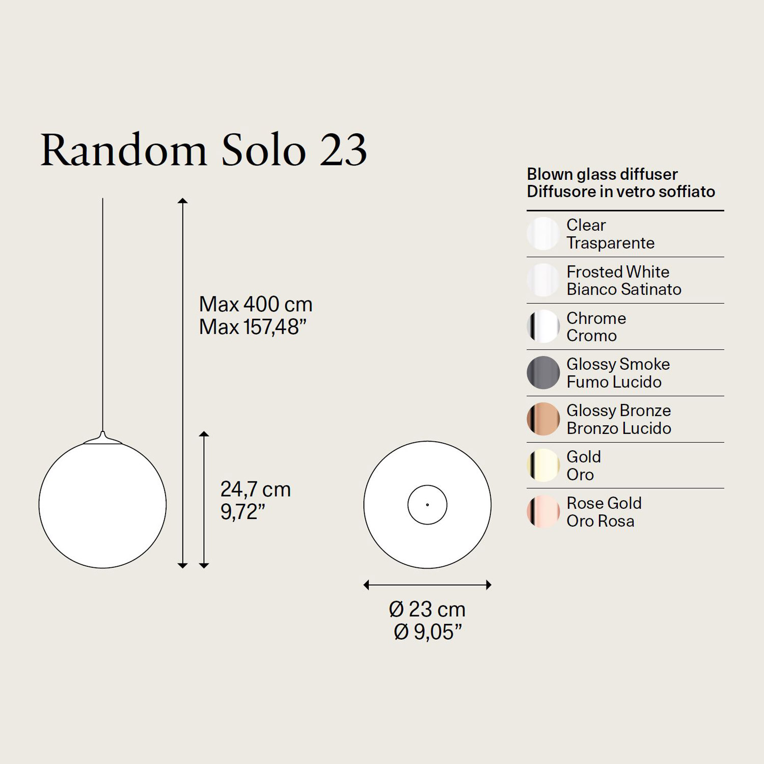 Random Solo 23 sfera in vetro di Lodes