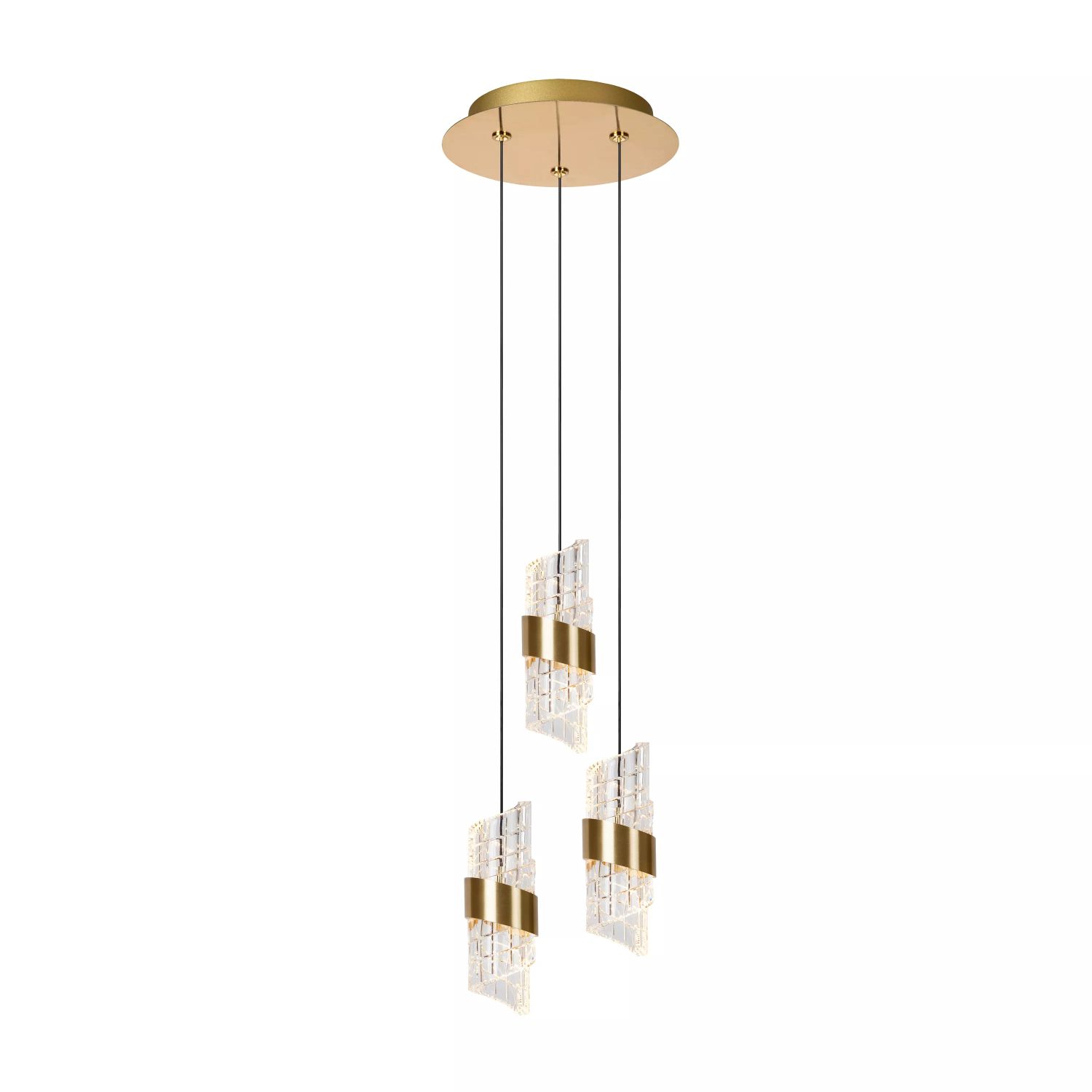 LU 13496/21/02 Lucide KLIGANDE - Pendant light - Ø 25 cm - LED Dim. - 3x8W 2700K - Matt Gold / Brass
