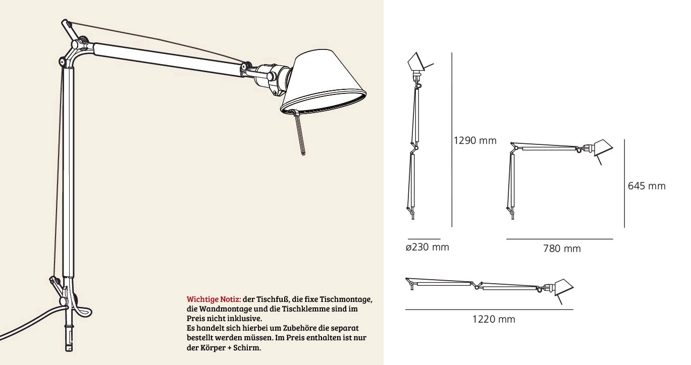 Tolomeo Designerlampe (body/shade) von Artemide