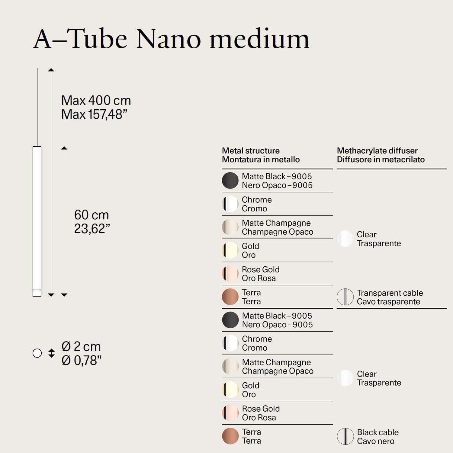 A-Tube Nano Medium lampada LED di Lodes