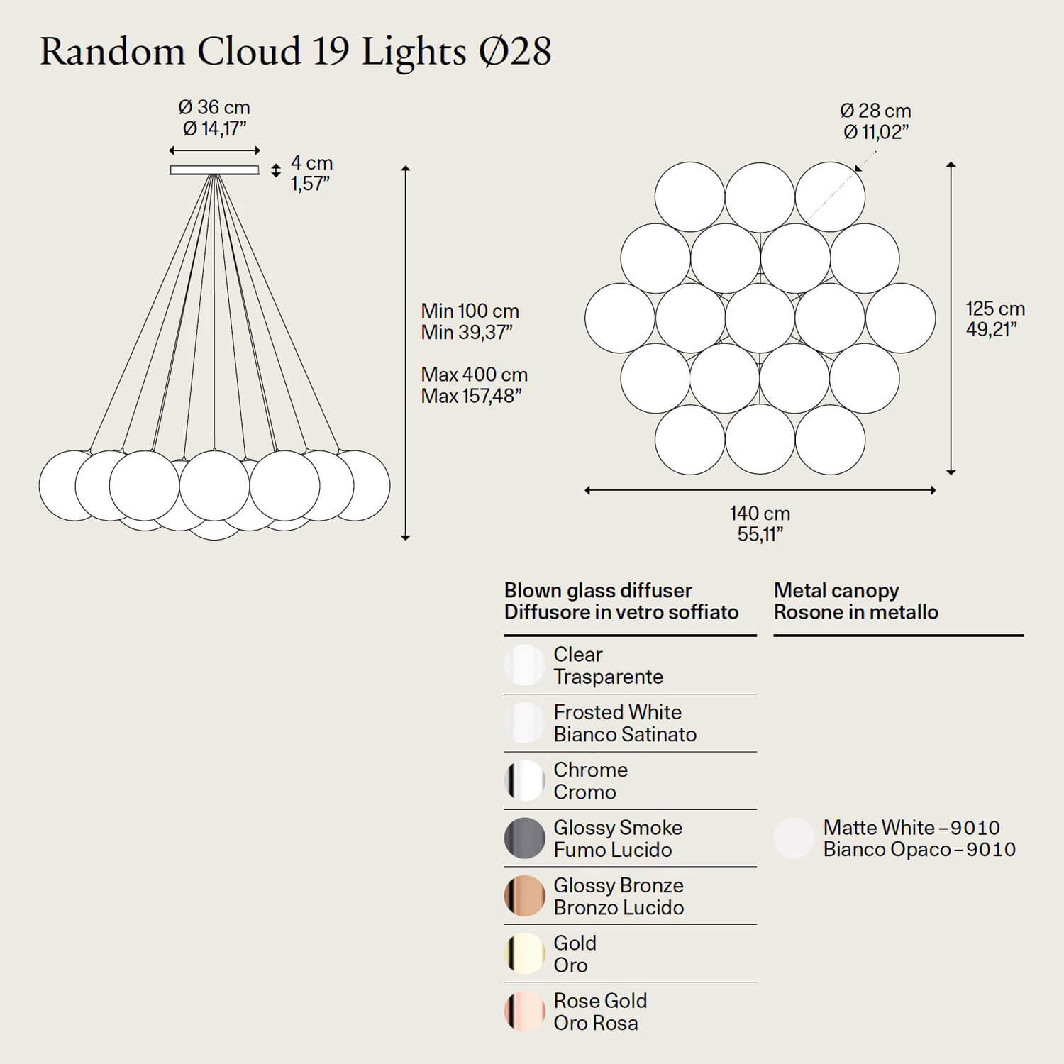 Random Cloud 19 Lights Ø28 by Lodes