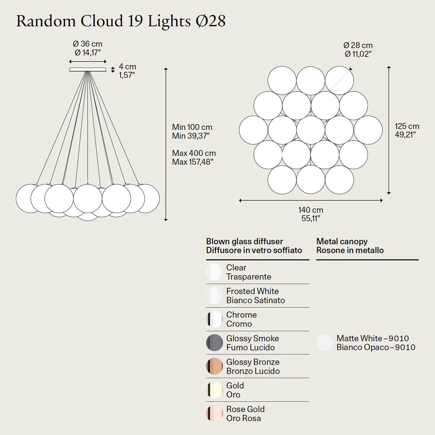 Random Cloud 19 Lights Ø28 di Lodes