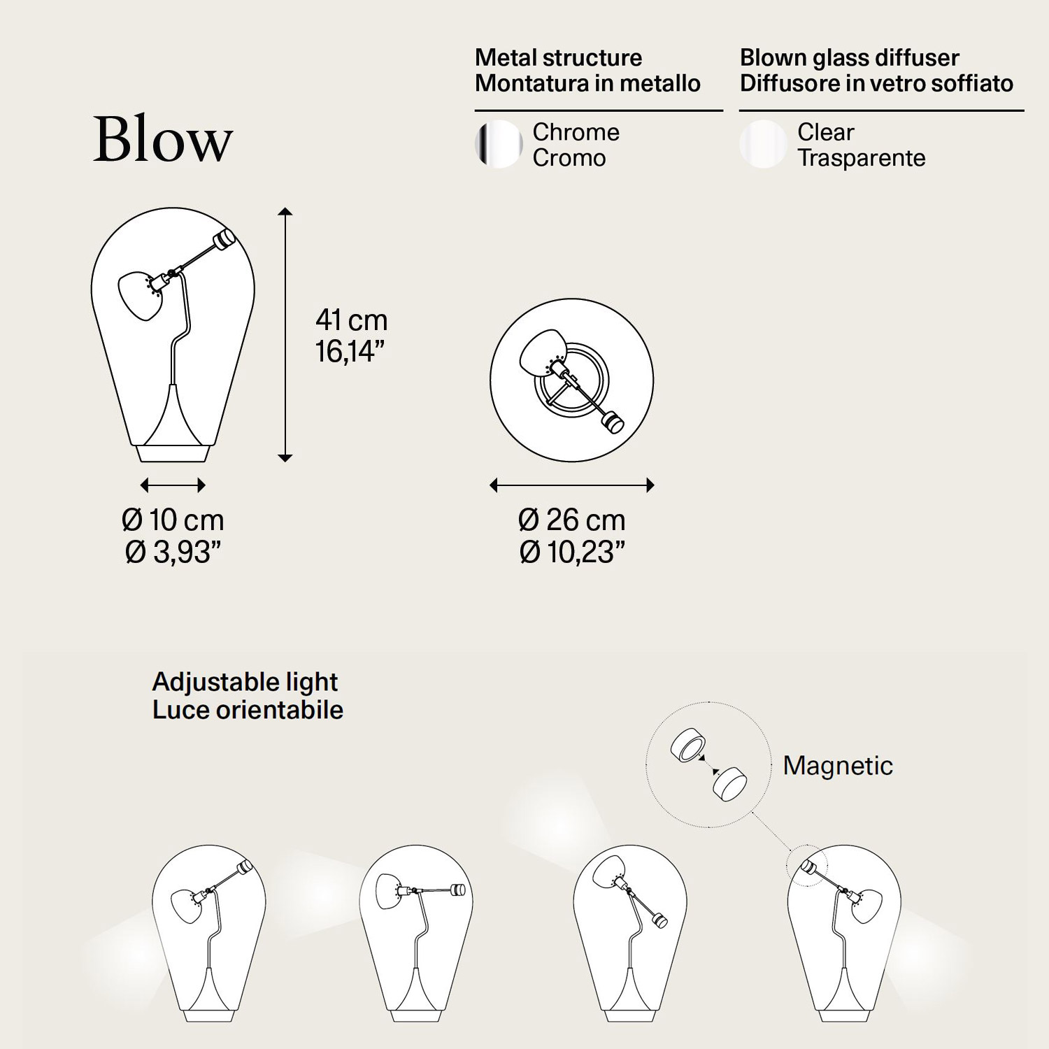 Blow abajur LED di Lodes