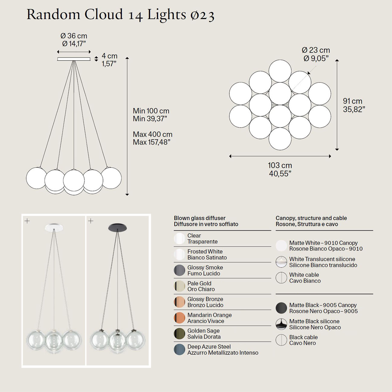 Random Cloud 14 Lights Ø23 von Lodes