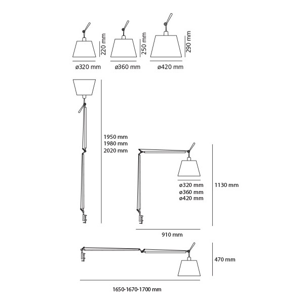 Tolomeo Mega Tisch/Wandlampe (body) von Artemide