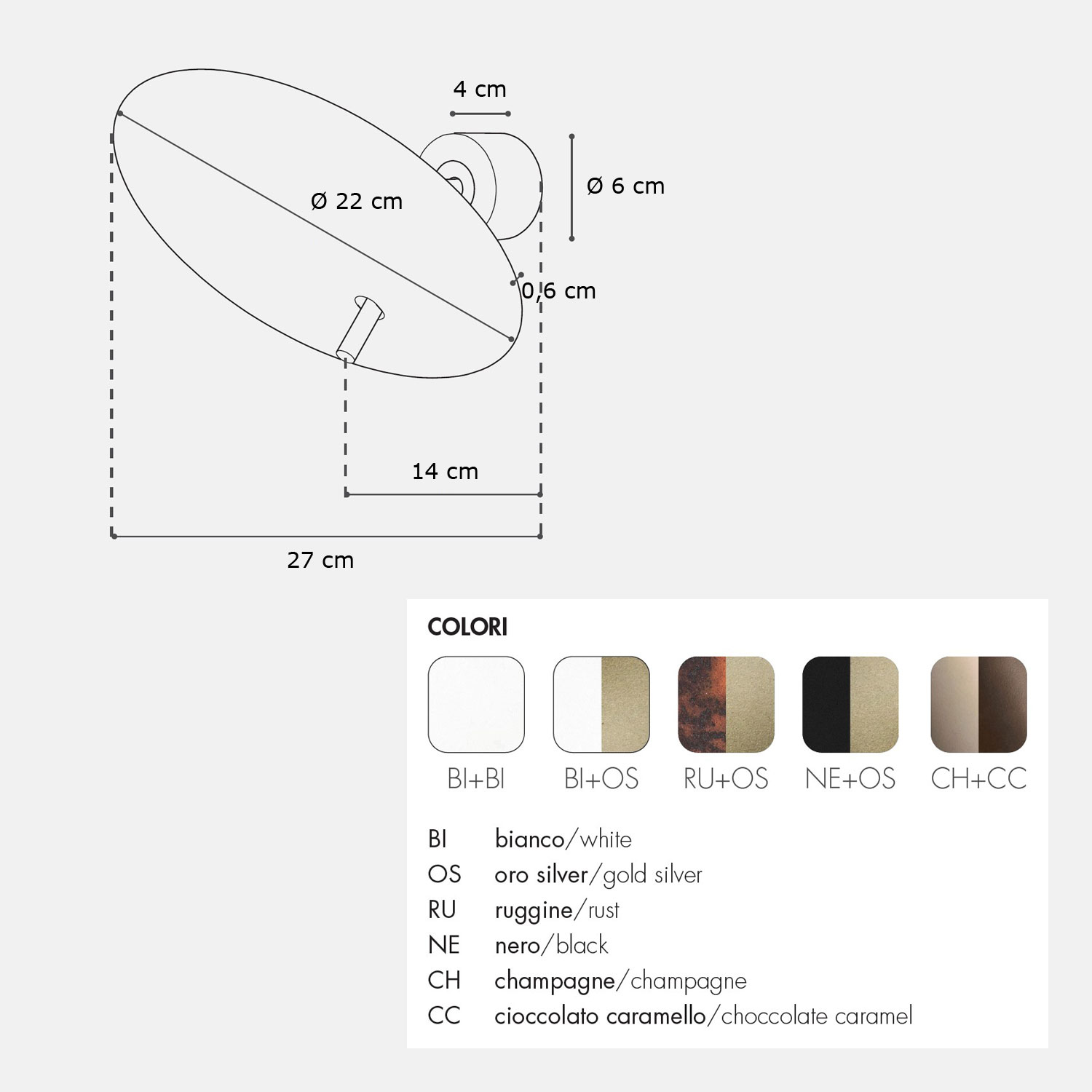 Luà lampada a parete LED di Icone
