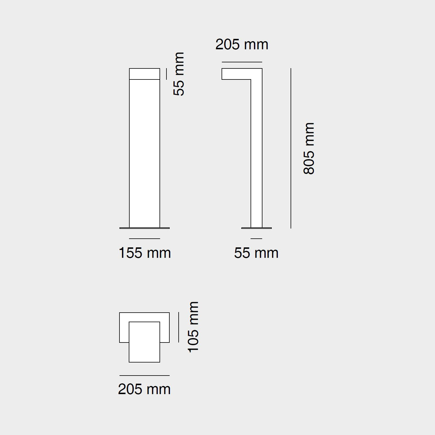 1093 LED Außenlampe aus Zement von Belfiore