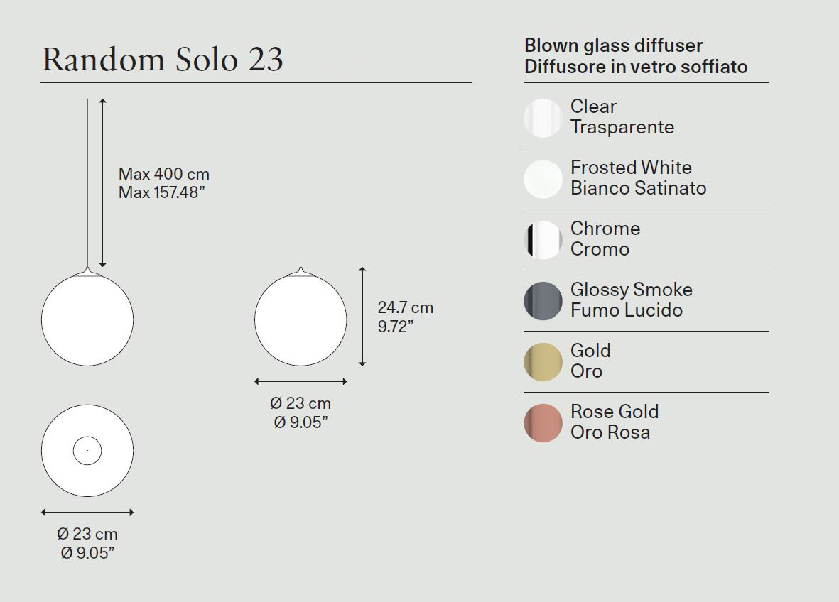 Random Solo 23 Glas Leuchte von Lodes