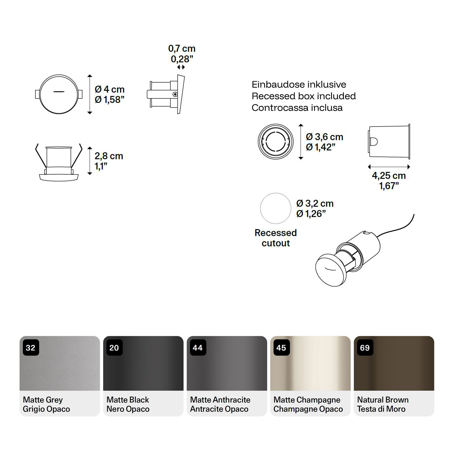 Chelsie 40 outdoor recessed lamp by Lodes